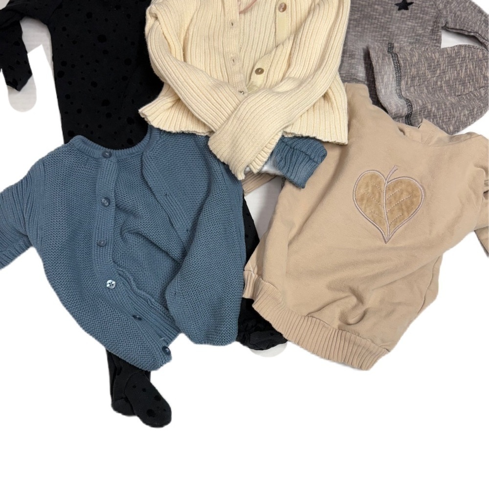 Charming Baby Girl Sweater, onesie and Romper Collection 12m neutral classic fun